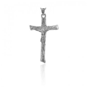 14K Solid Gold Cross Crucifix Charm Necklace