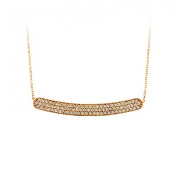 14K Solid Gold Pave Necklace