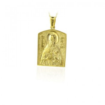 14K Solid Gold Saint Nicolas Charm Necklace