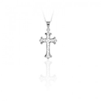 14K Solid Gold Cross Charm Necklace