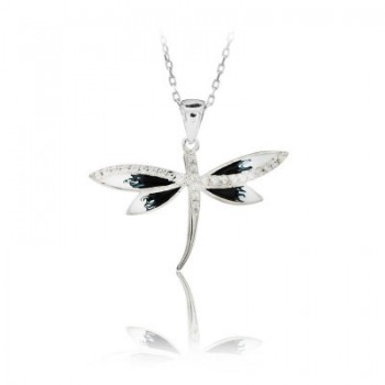 14K White Gold Butterfly Necklace