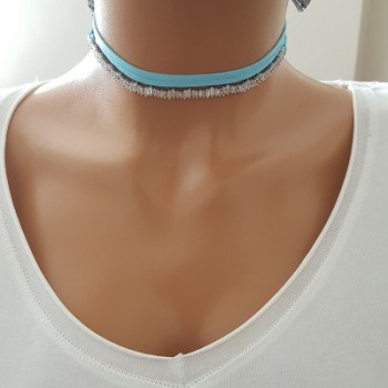 925K Sterling Silver Baguette Choker Necklace