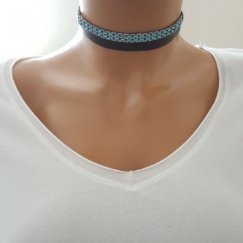 925K Sterling Silver Baguette Choker Necklace