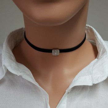 925K Sterling Silver Baguette Choker Necklace