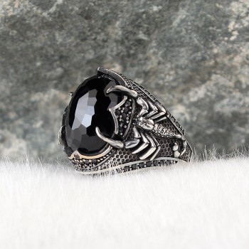 925 Sterling Silver Green Crystal Cut Scorpion Handmade Ring