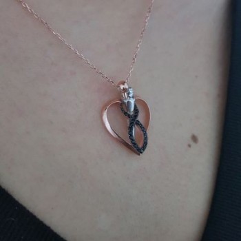 Rose Gold Plated 925K Silver Love Infinty Personalized Necklace
