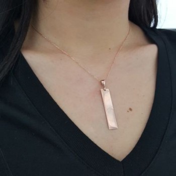 Rose Gold Plated 925K Silver Plate Name Personalized Necklace