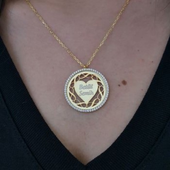 Rose Gold Plated 925K Silver Eternity Heart Personalized Necklace